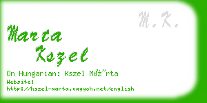 marta kszel business card